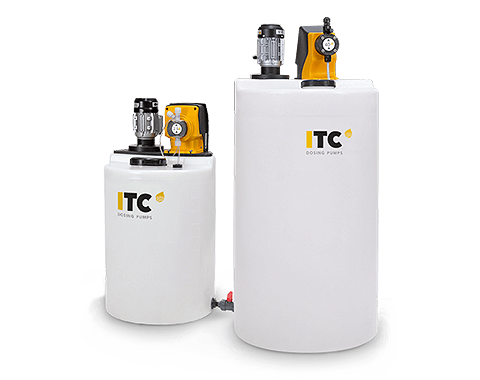 Preparation and injection of stock in tanks solutions. Autonomous, and easy to install, dosing equipment solution