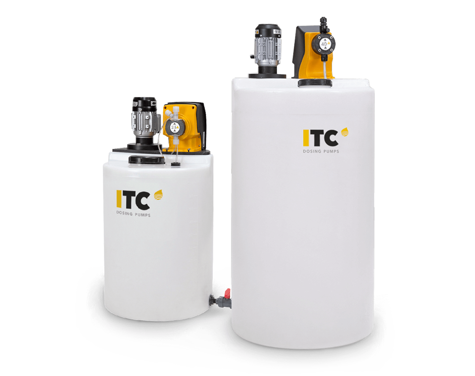 Preparation and injection of stock in tanks solutions. Autonomous, and easy to install, dosing equipment solution