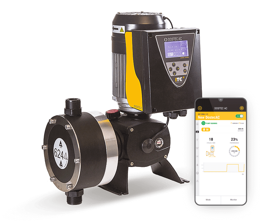 Dostec AC is a diaphragm or piston dosing pump with advanced control for an accurate and efficient automatic dosing.